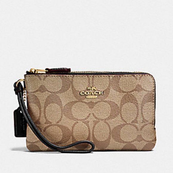 Coach DOUBLE CORNER ZIP WRISTLET - Picture 1 of 3